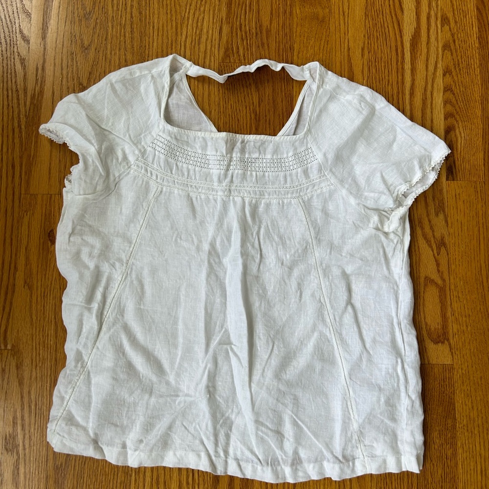 Zara White Blouse with Textured Design